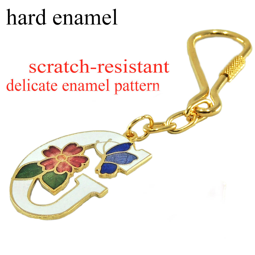 English letter Enamel key chain